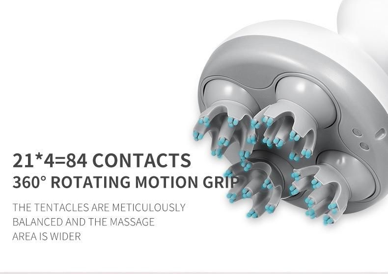 Vibrating Portable Automatic Plastic Brush Electric Scalp Machine Silicone Smart Head Massage Ipx 7 Head Body Scalp Knead Vibrating Convenient