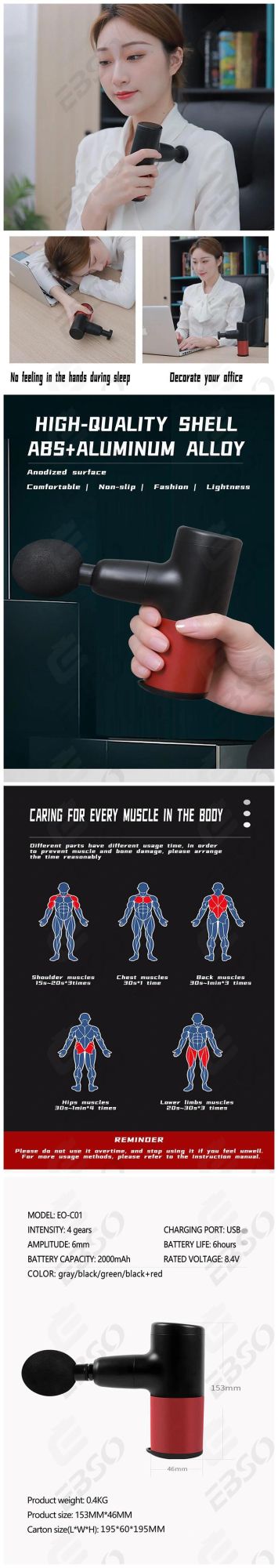 Massage Gun Deep Pressure Relieve Muscle Massage Gun Mini Body Massager