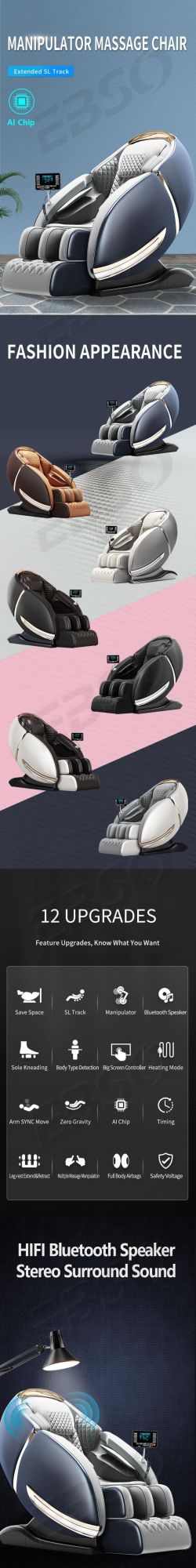 Save Space Wholesale 8d Electric Zero Gravity Full Body Massage Chair with Foot Rollers Chair Massage