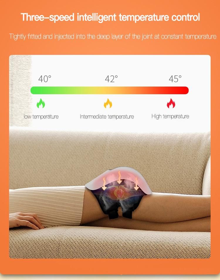 New Design Electric Waterproof Skin Friendly Temperature Adjustable Joint Air Compress Vibration Knee Massager