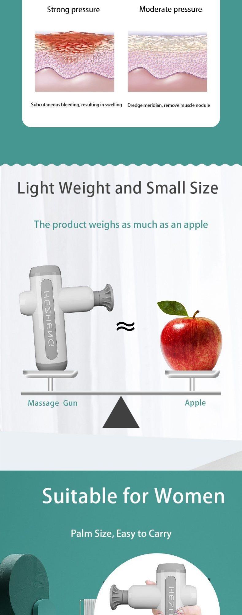 Rechargeable Hand Held Deep Tissue Massager Massage Attachments for Massage Gun Muscle Gun