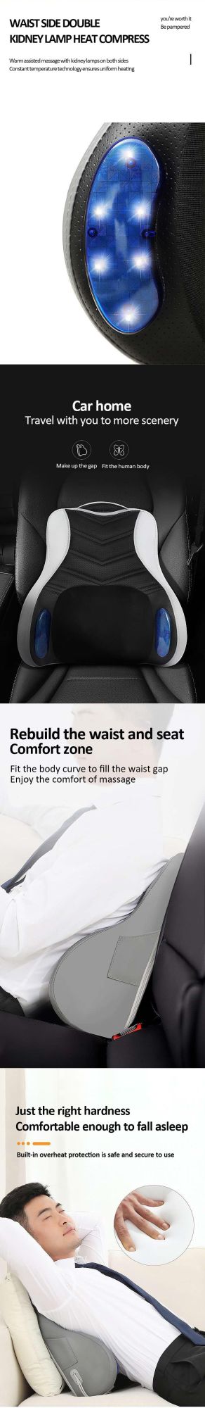 Smart Electric Pulse Multi-Function Whole Body Massage Cushion Waist Massager