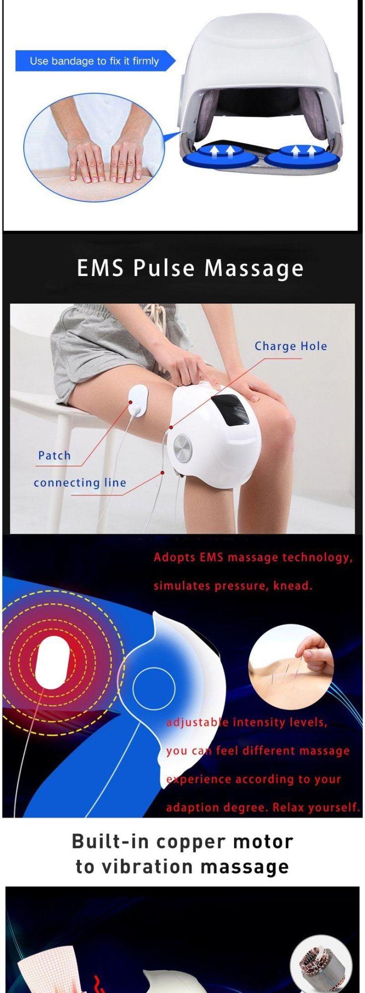 New Factory Product Air Pressure Pulse Vibrator Joint Brace Pain Relief Massage Device Relaxation Knee Pain Massager