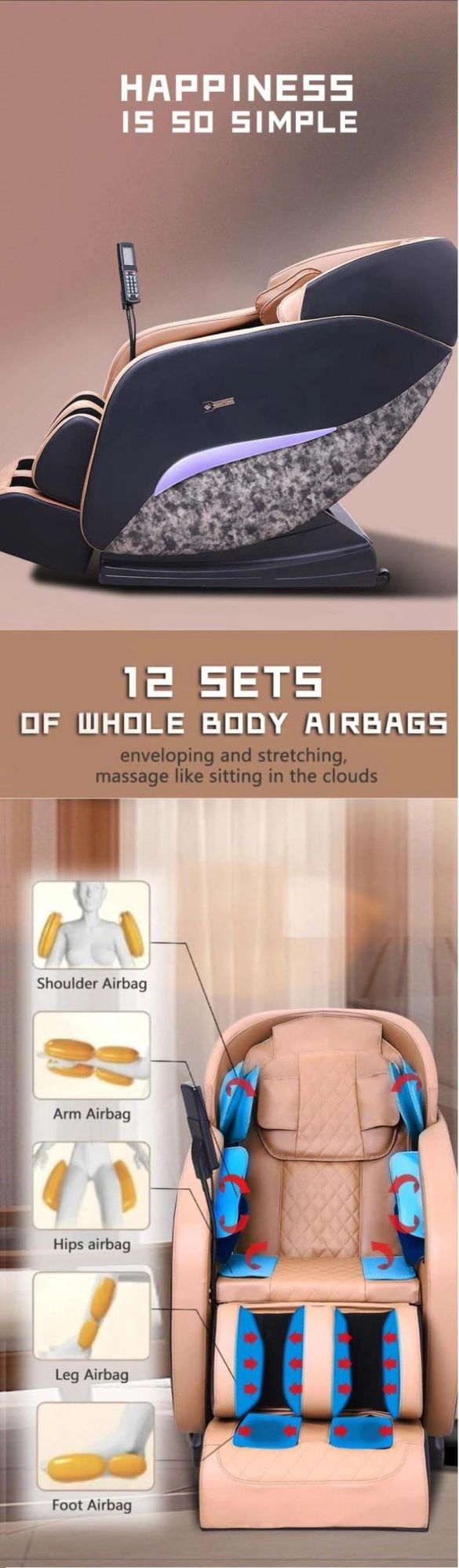2021 Best Seller Massager Electric Full Body Massage Chair with U Shape Pillow