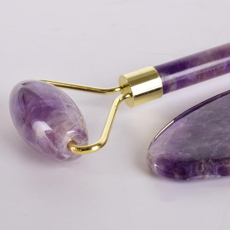 Amethyst Facial Massage Roller Guasha with Box