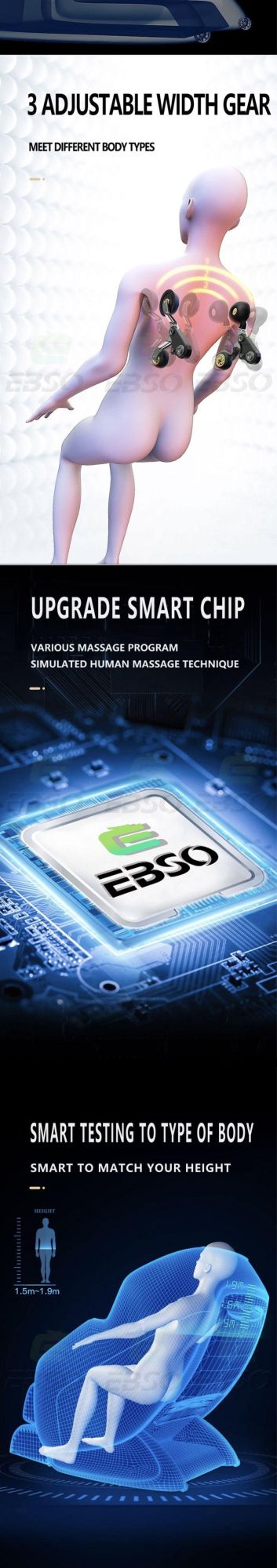 3D New Factory Supply Cheap Electric Zero Gravity Full Body Massager Chair for Home Office Commercial Use