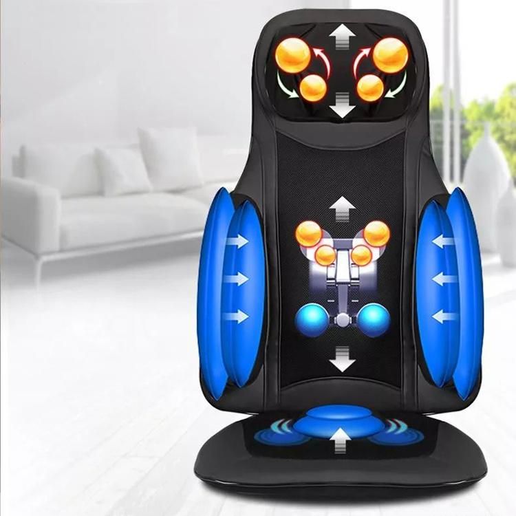 OEM Electric Relaxing Air Bag Pressure 3D Shiatsu Massage Cushion Tapping Kneading Vibration Neck Shoulder Back Massage Mat for Car and Home