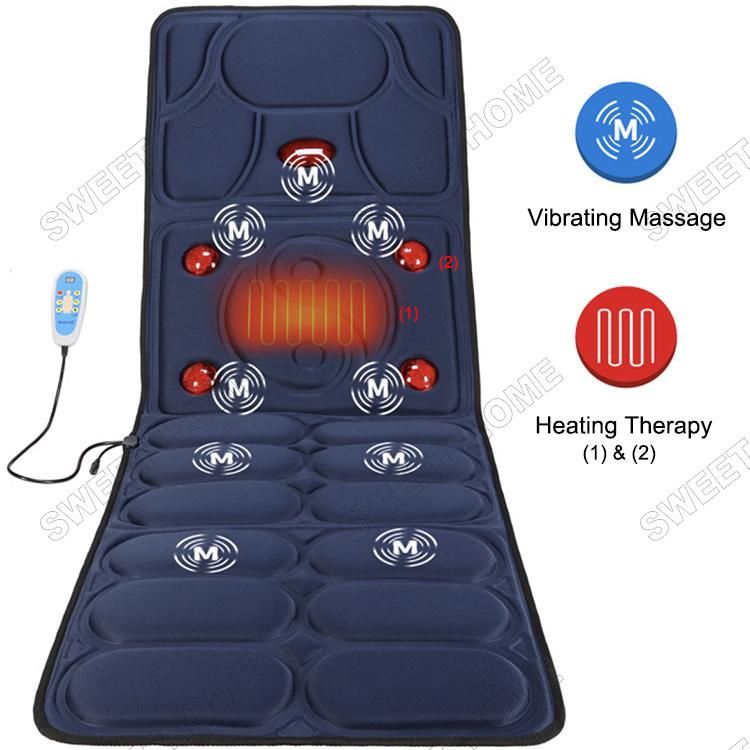 Electric Infrared Heated Vibrating Full Body Shiatsu Massage Mattress Neck Shoulder Back Vibration Heating Mat Seat Massager Cushion