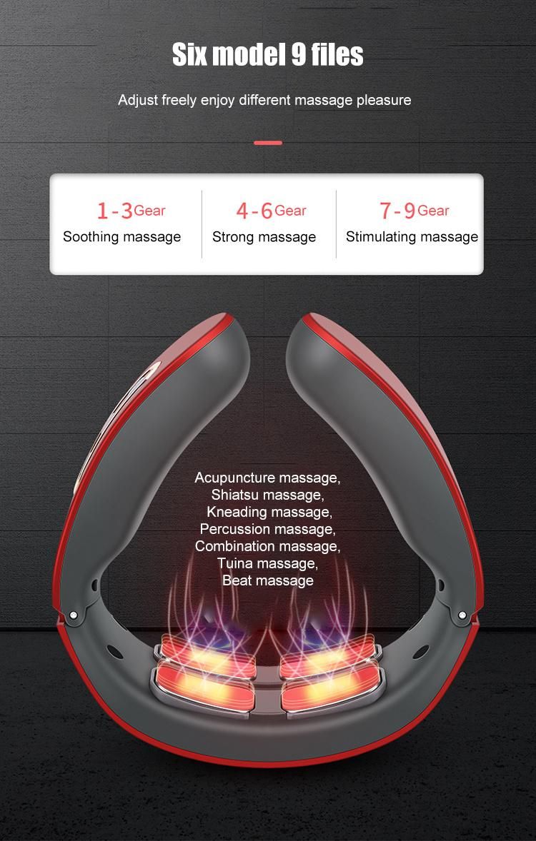 2021 Smart Mini Portable Electric Remote Heated Shiatsu Deep Kneading Neck Massager Machine