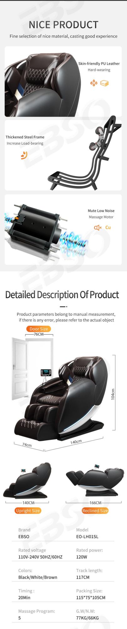 3D Zero Gravity Capsule Cadeira De Massagem Back and Shoulder Alat Pijat Electric Relax Masaje
