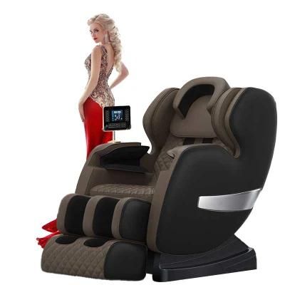 Leather Lounge Chair with Percussive Shiatsu Chair Massager Blue Tooth Speaker and Recliner