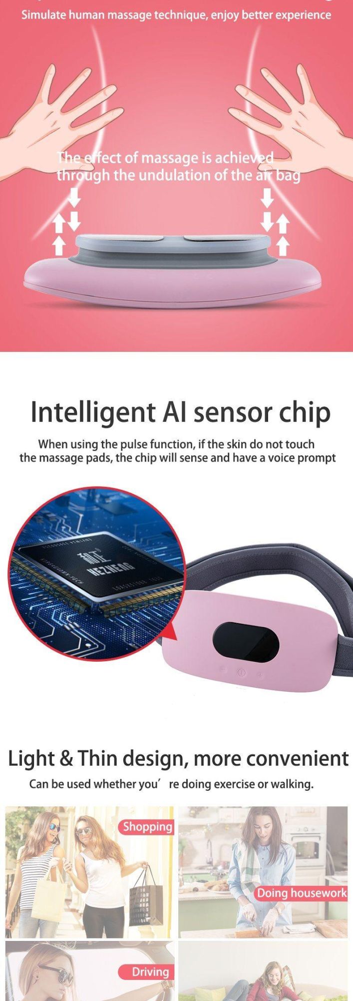 Hezheng Relieve Menstrual Pain in Women High Quality Warm Belly Massager