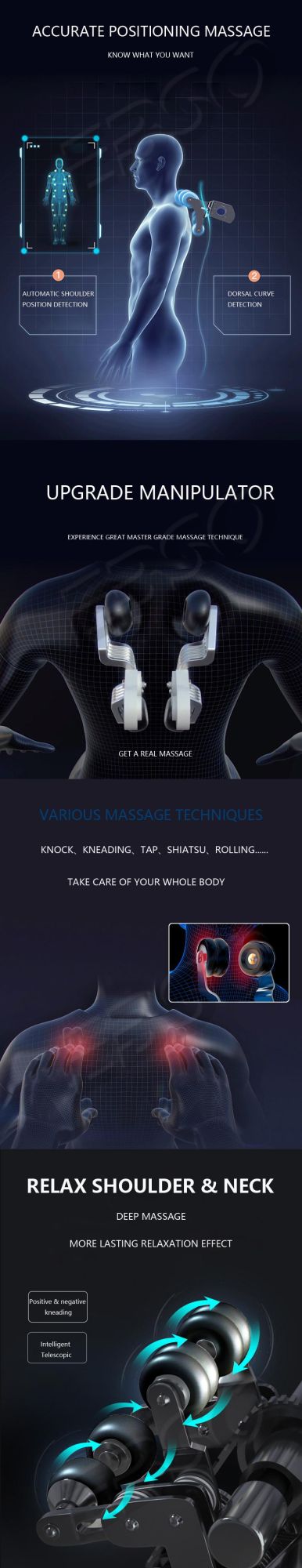 Most Comfortable SPA Reducing Pressure SL Track Full Body Zero Gravity Recliner 3D Zero Gravity Massage Chair 4D