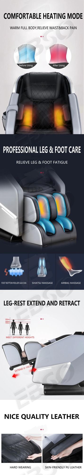 2021 New Design Automatic Full Body Zero Gravity Massage Chair with Heating