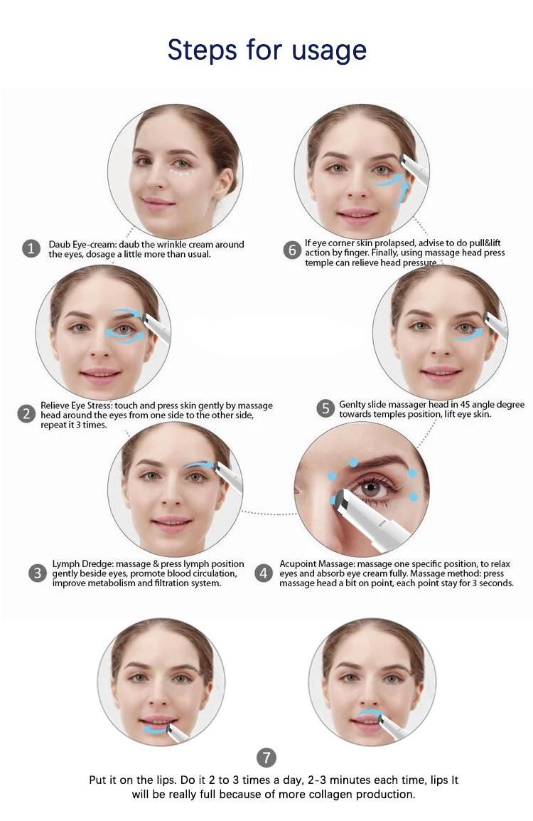 Electric Eye Massager for Wrinkle Dark Circle Removing, Vibration Eye Care Device for Anti-Aging with Remove Spots Care