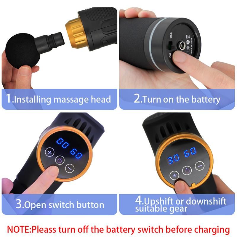 Massage Gun Fascia Gun Deep Muscle Relax Massage Gun Electric Massager Fitness Equipment with Low Noise
