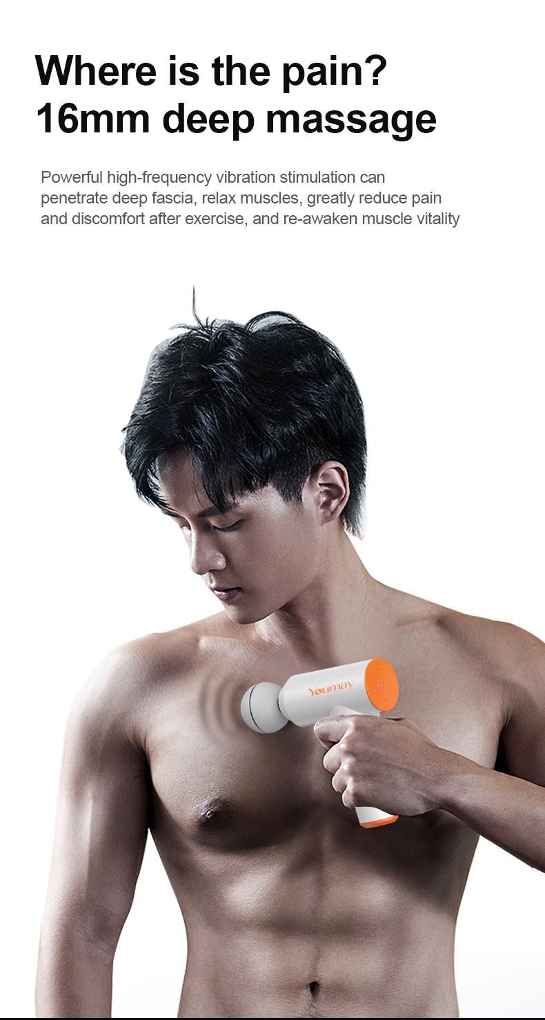 Powerful Massage Gun Handheld Massager Dropshipping Sport Deep Tissue Percussion Fascia Type C Mini 6 Heads Massage Gun