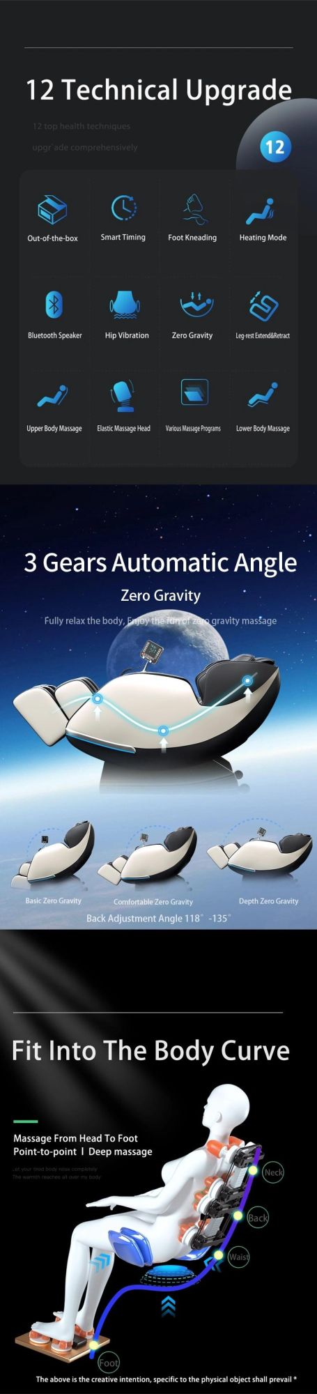 Farmasino 2021 New Electric Massage Chair 3D Massage Chair Full Body Massage Chair
