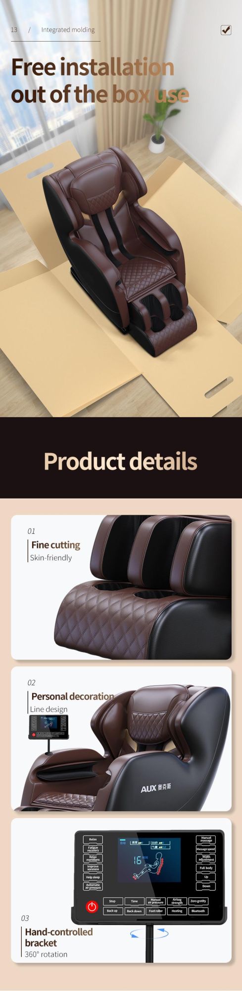 Wholesale Fauteuil Massage Pedicure 2022 4D Zero Gravity Luxury Chair for Foot Massage Latest Full Body Massage Chair 3D