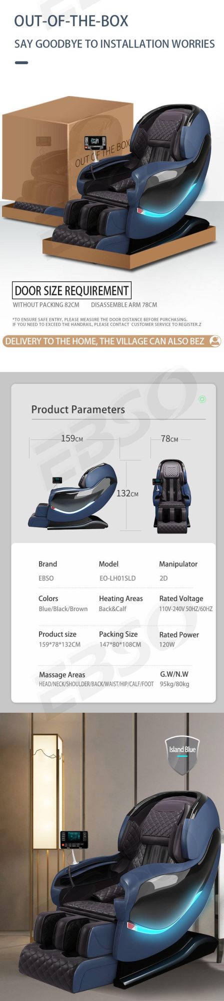 Ningdecrius Foot Head Home Office Electric 4D Zero Gravity Shiatsu Cheap Luxury Design Body Massager Full Body Massage Chair