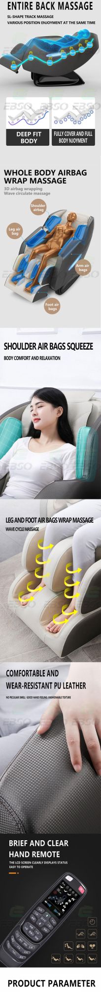 Massage Recliner Heated Air Presure Massage Luxury Commercial Full Body Massage Chair 4D