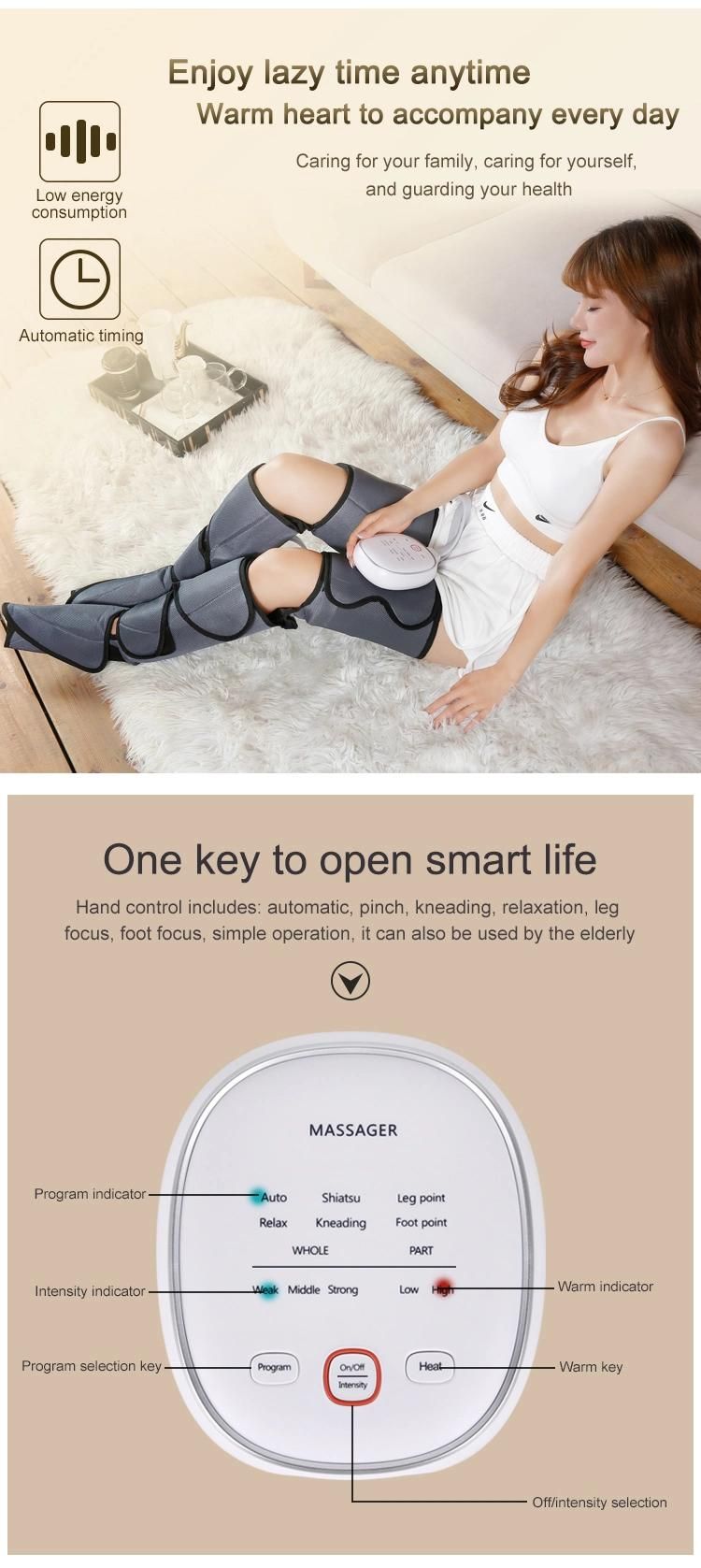 Powerful Vibration Pressotherapy Air Pressure Compression Cellulite Legs Total Leg and Foot Massager