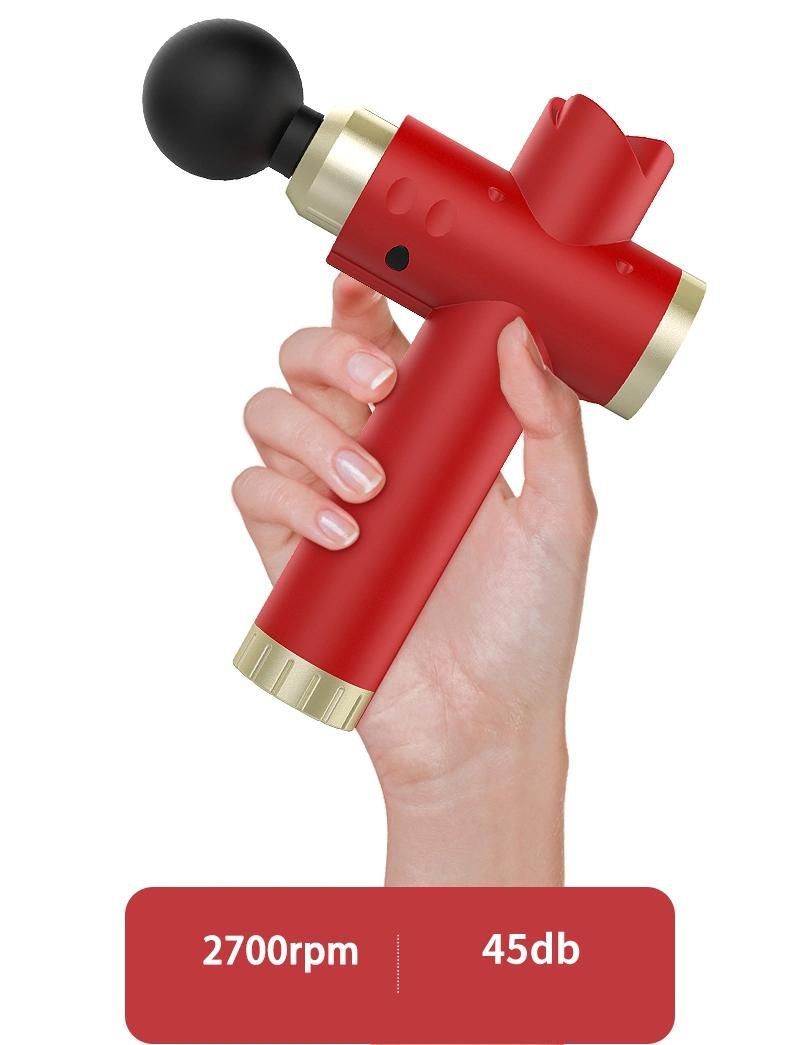 Double Heads Musle Fascial Deep Tissue Percussion Gun Mini Massager