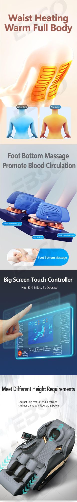 China OEM Wholesale Luxury Electric Full Body Massage Zero Gravity Massage Chair