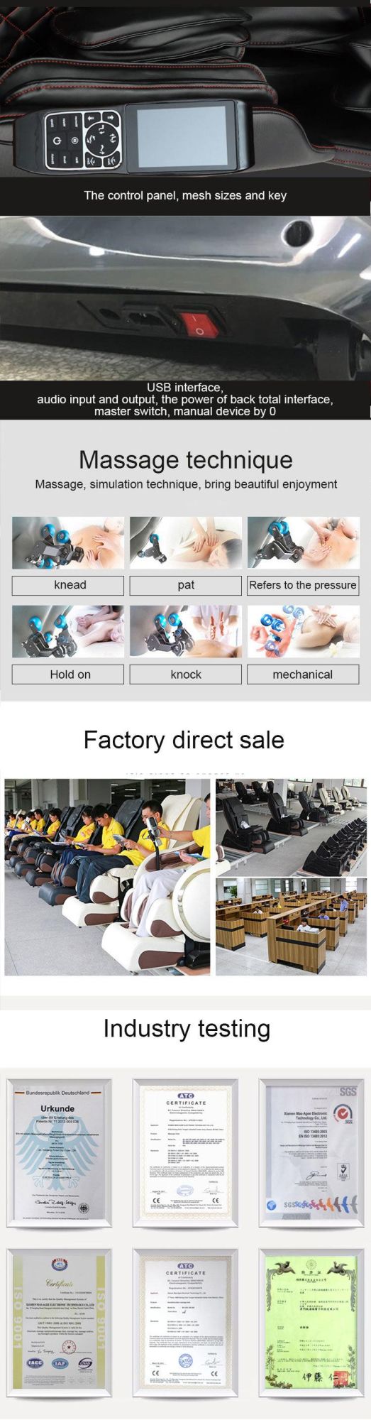 2020 Luxury Zero Gravity Touch Screen Large Massage Chair