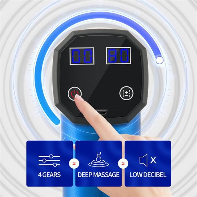 Electronic Portable Deep Cordless Massage Gun Touch Screen LCD Display Massage Gun