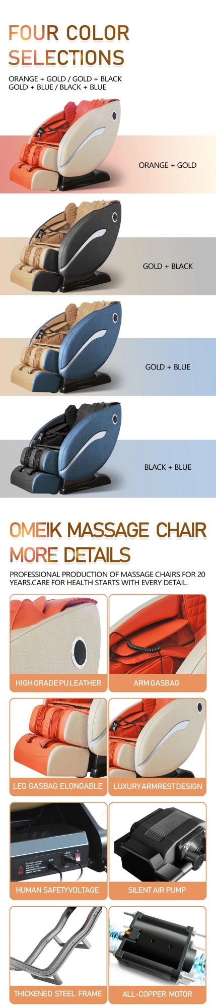 Full Body Shiatsu Massage Chair with Recliner Roller