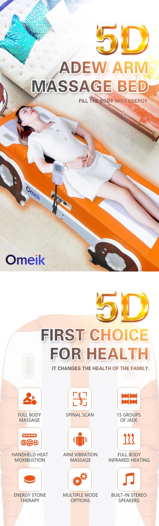 Korea Electric Jade Massage Bed Infrared Heating Therapy Jade Heated Stone Roller Automatic Therapeutic Massage Bed