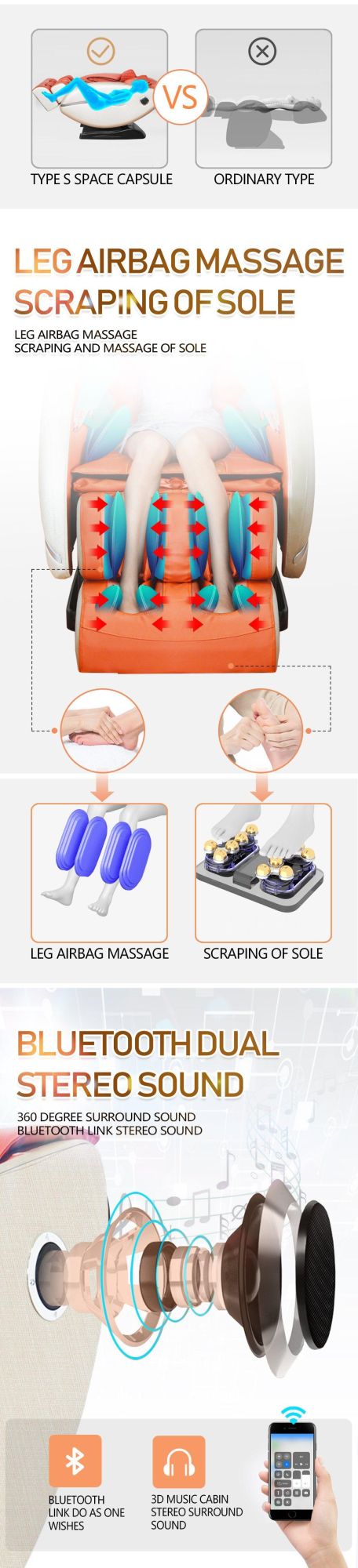 Full Body Massage Chair with Rollers Air Pressure Shiatsu