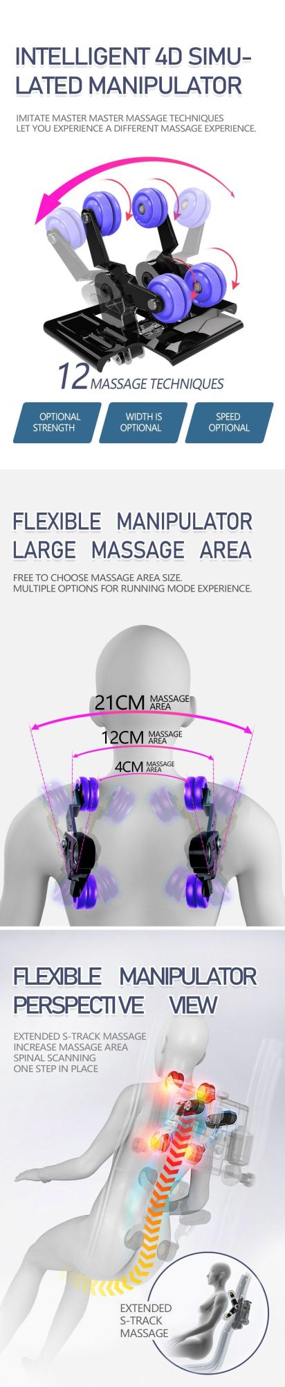 China Manufacturer Cheap Price Hot Selling Best Qaulity 4D Zero Gravity Full Body Airbags Massage Chair