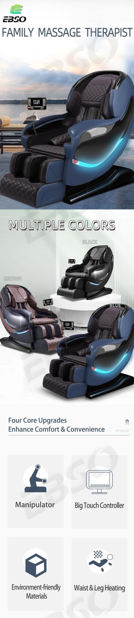 Ningdecrius Foot Head Home Office Electric 4D Zero Gravity Shiatsu Cheap Luxury Design Body Massager Full Body Massage Chair