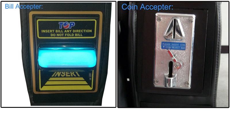 New Design Electric Coin Slot Airport Shopping Mall Bill Dollar Paper Money Operated Public Vending Massage Chair
