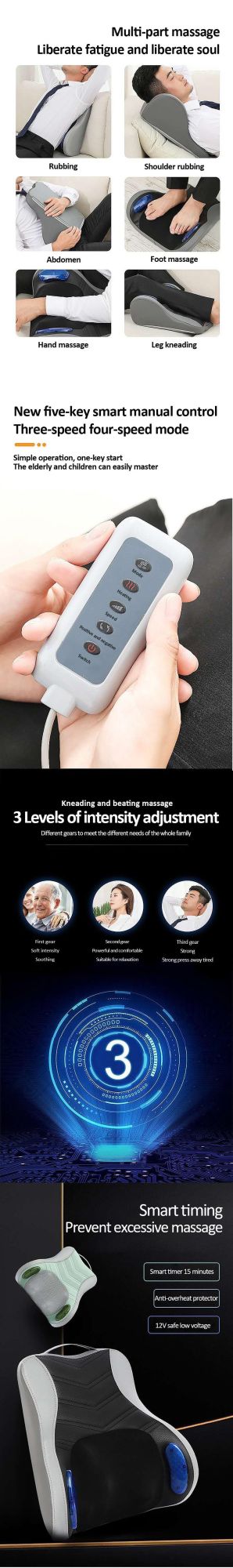 Dropshipping Heat Function Vibration Waist Low Back Massager, Sciatica Pain Relief Relaxation Electric Back Massage Cushion