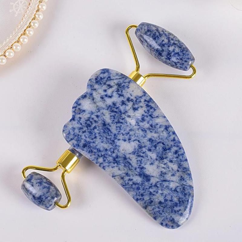 The Best Selling Facial Massage Blue Sodalite Stone Massage Set and Jade Roller Facial Massager