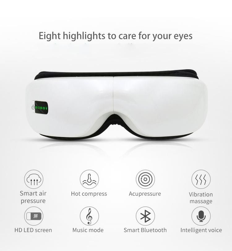 High Quality Air Compression Pressure Eye Massager with Relaxing Music