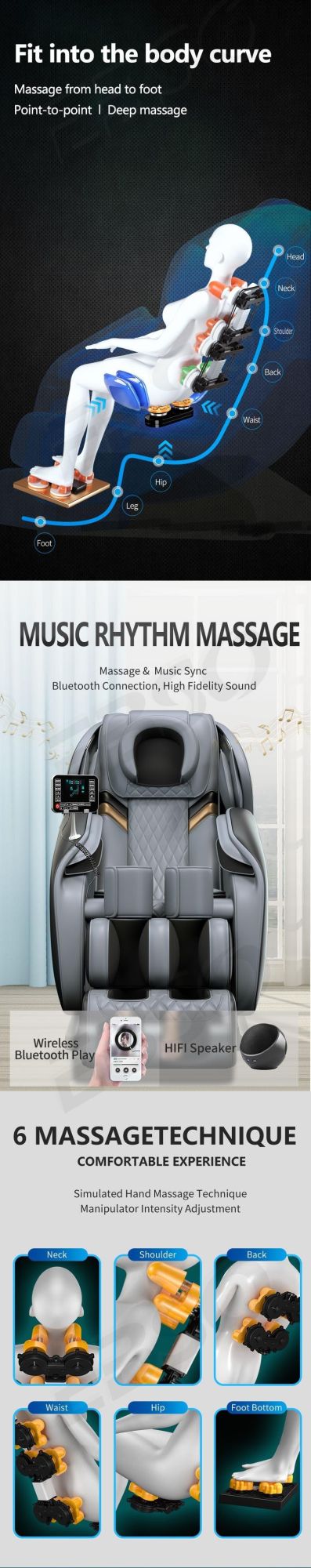China OEM Wholesale Luxury Electric Full Body Massage Zero Gravity Massage Chair