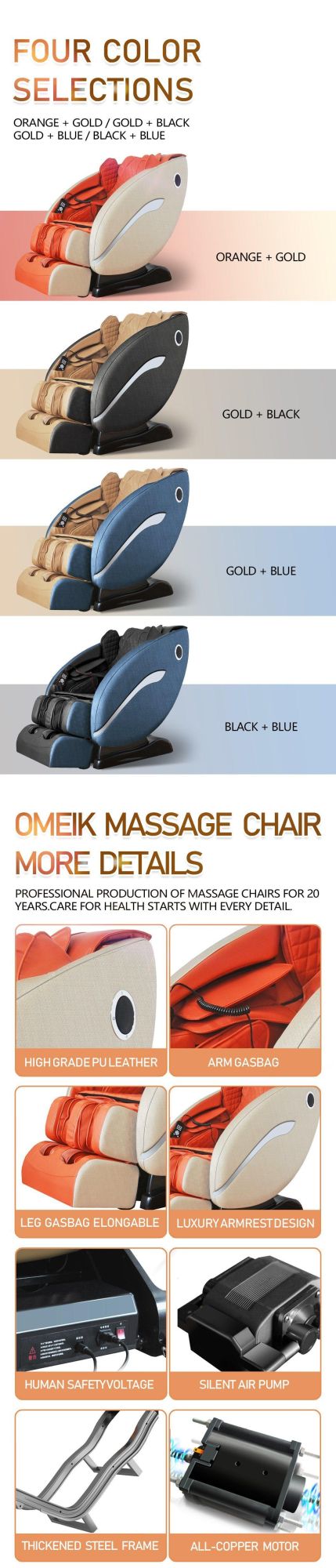 Full Body Massage Chair with Rollers Air Pressure Shiatsu