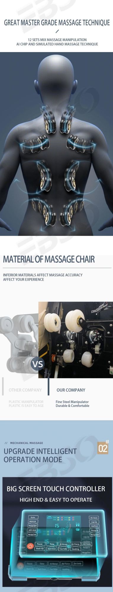 3D Foot Head Body Care Cheap Massage Chair Product