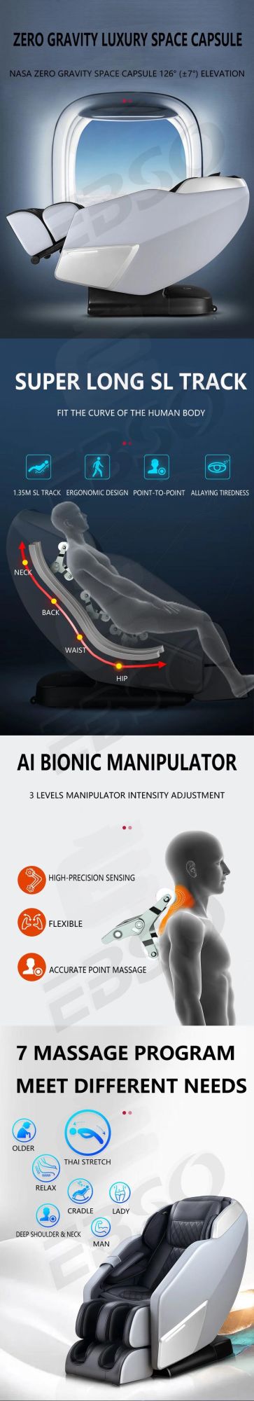 Best Selling Living Room Sofas Full Body Cheap 3D Electric Zero Gravity Luxury Touch Price 3D Massage Chair