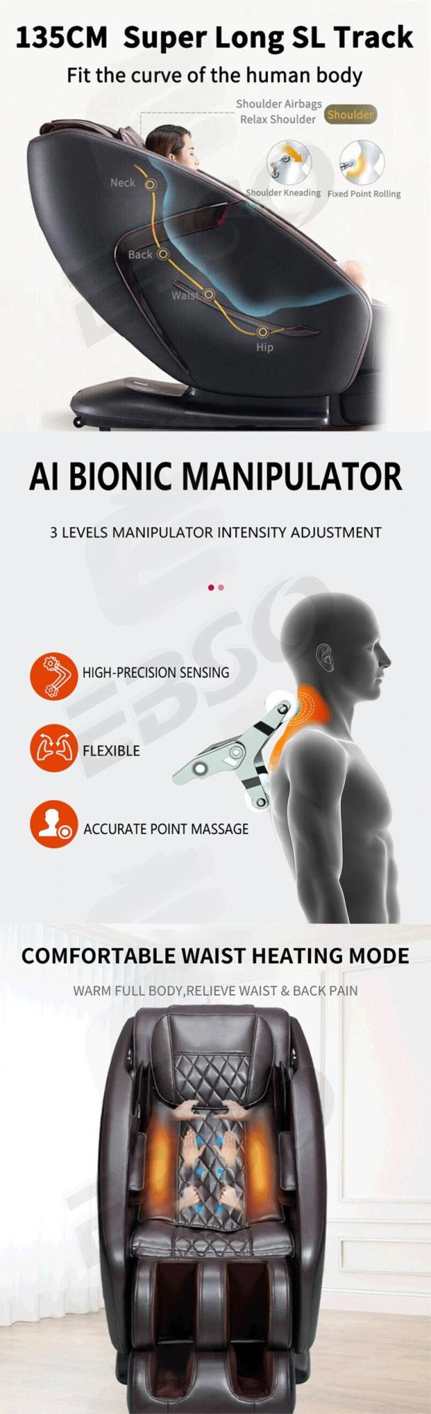 2021 New Design Healthcare Prostate 3D SL Track Factory Zero Gravity Full Body Electric Luxury Massage Chair