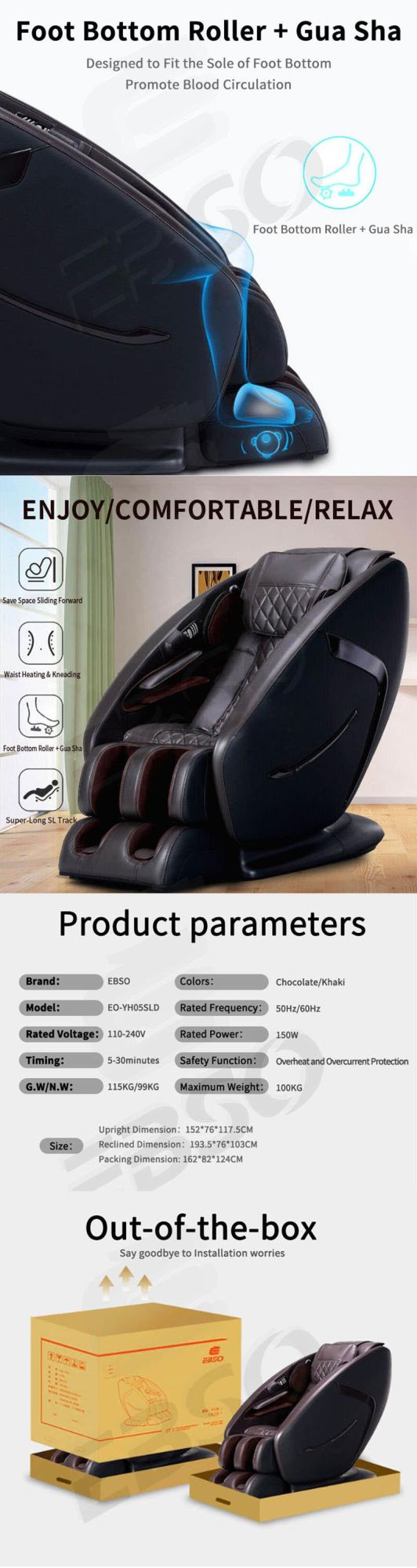 Healthcare Massage Chair Shiatsu Back Massager with Heat Kneading Massage Chair