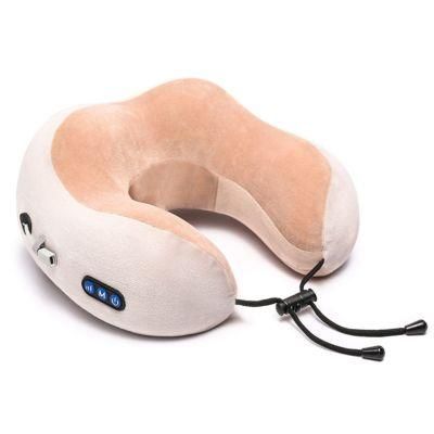 Smart Type-C Wireless U Shape Vibration Shiatsu Kneading Memory Foam Car Travel Neck Pillow Massager