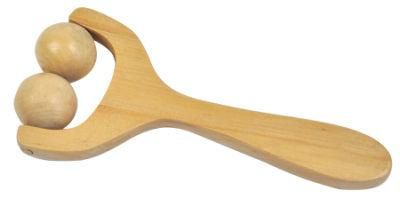 2 Balls Wooden Ball Body Hand Roller Therapy Relaxing Massager