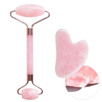 Skin Care Pink Roller 100% Rose Quartz Facial Jade Roller
