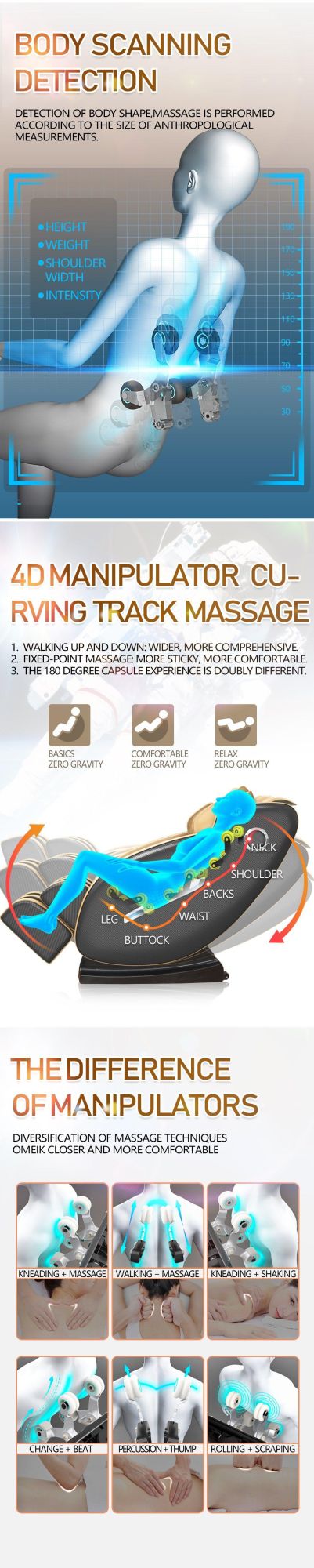 Luxury SL Track Zero Gravity Rocking Massage Chair