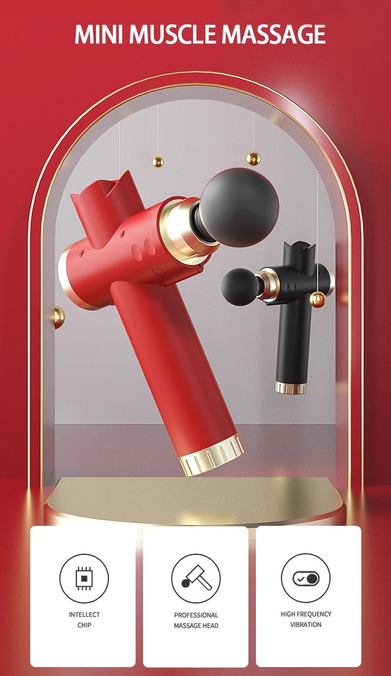 Double Heads Musle Fascial Deep Tissue Percussion Gun Mini Massager